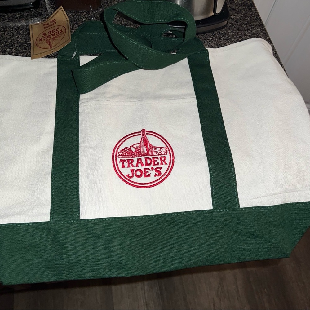 Green and White Storage Tote